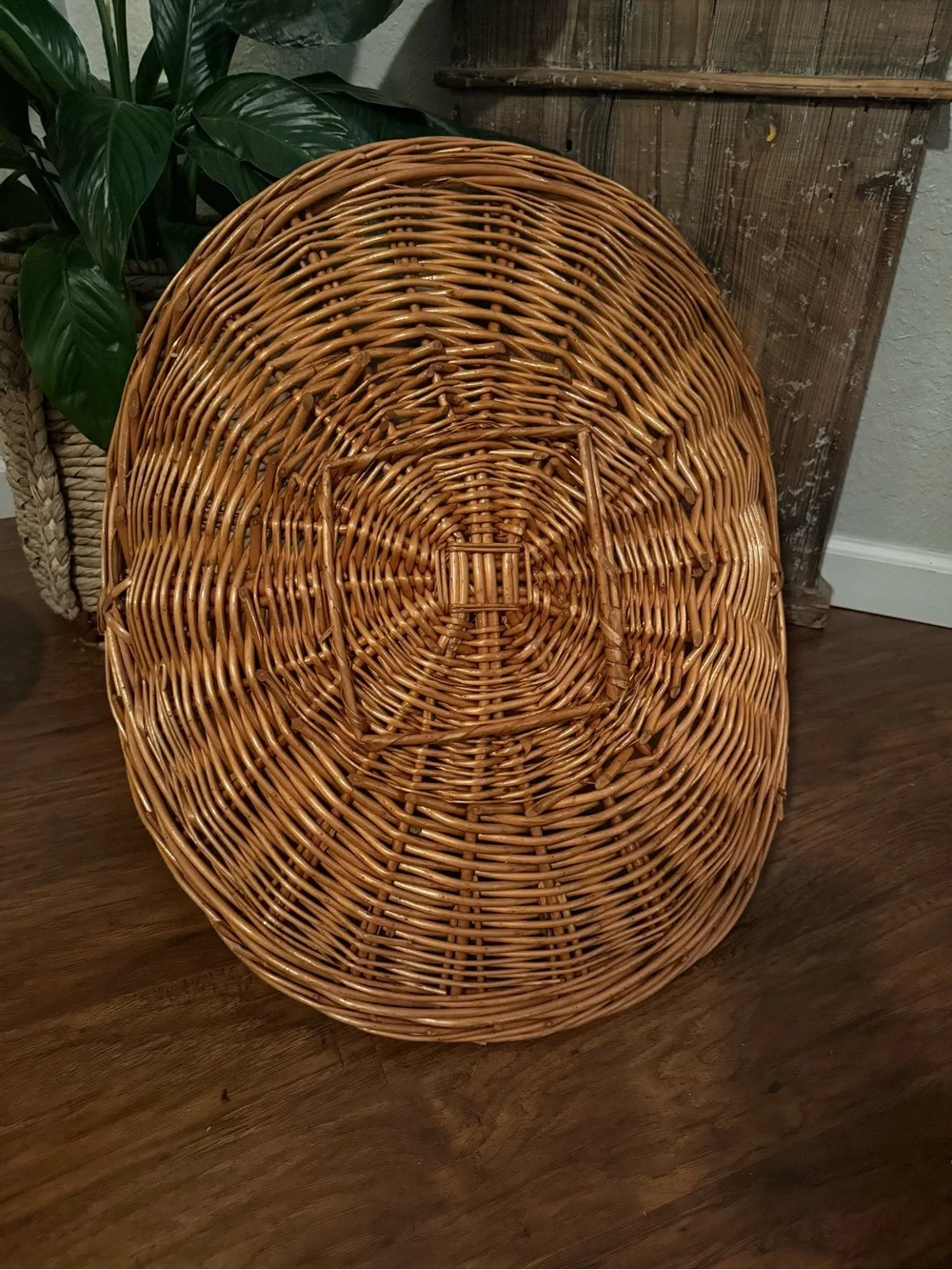 XL Vintage Wicker Flower Gathering Basket French Style 23”